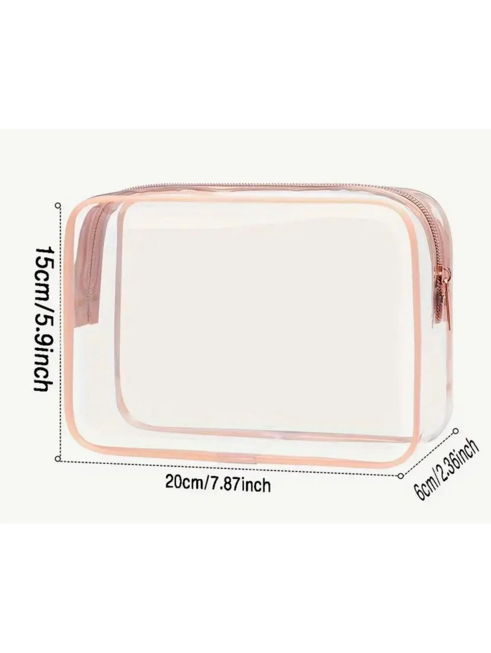 New - 2pcs Waterproof Transparent Toiletry Bag - Clear /Black Trim